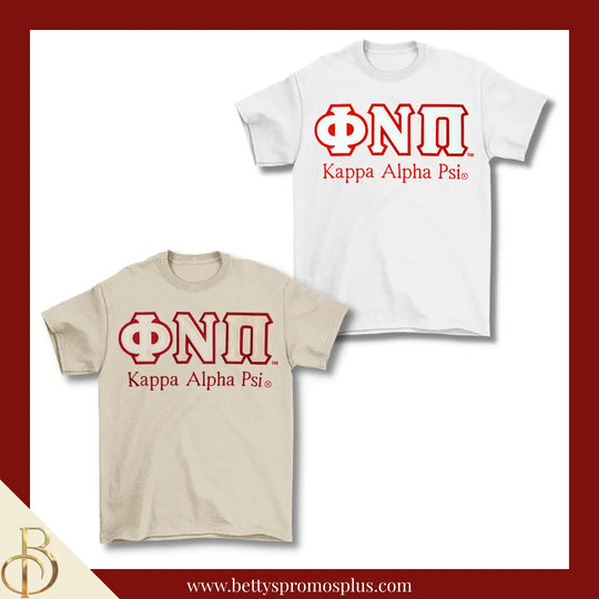 Kappa Alpha Psi ΚΑΨ ΦΝΠ Double Stitched Appliqué Embroidered Line T-Shirt-Kappa Alpha Psi Paraphernalia-Kappa Alpha Psi T-Shirts-Betty's Promos Plus