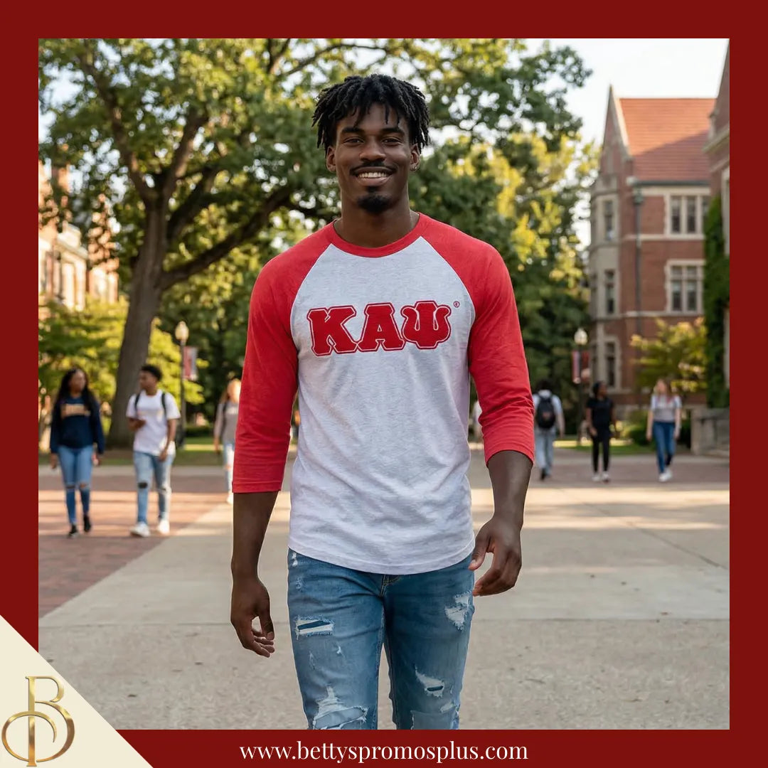 Kappa Alpha Psi ΚΑΨ Raglan Sleeve Screen Printed T-Shirt-Kappa Alpha Psi Paraphernalia-Kappa Alpha Psi T-Shirts-Betty's Promos Plus