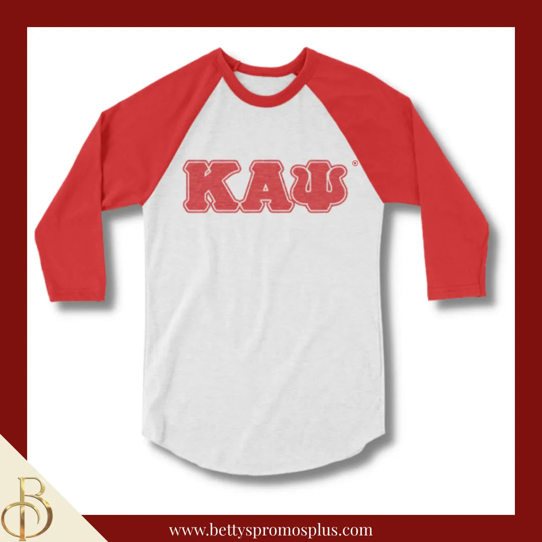 Kappa Alpha Psi ΚΑΨ Raglan Sleeve Screen Printed T-Shirt-Red-Small-Kappa Alpha Psi Paraphernalia-Kappa Alpha Psi T-Shirts-Betty's Promos Plus