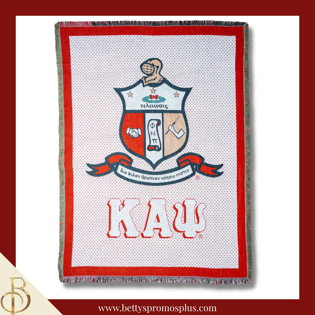 Kappa Alpha Psi ΚΑΨ Shield Afghan Throw Blanket-Shield-Kappa Alpha Psi Paraphernalia-Kappa Alpha Psi Blanket-Betty's Promos Plus