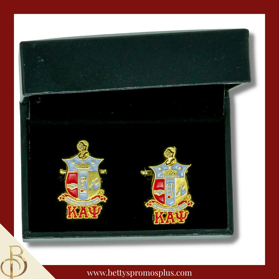 Kappa Alpha Psi ΚΑΨ Shield Cuff Links-Kappa Alpha Psi Paraphernalia-Kappa Alpha Psi Cuff Links-Betty's Promos Plus