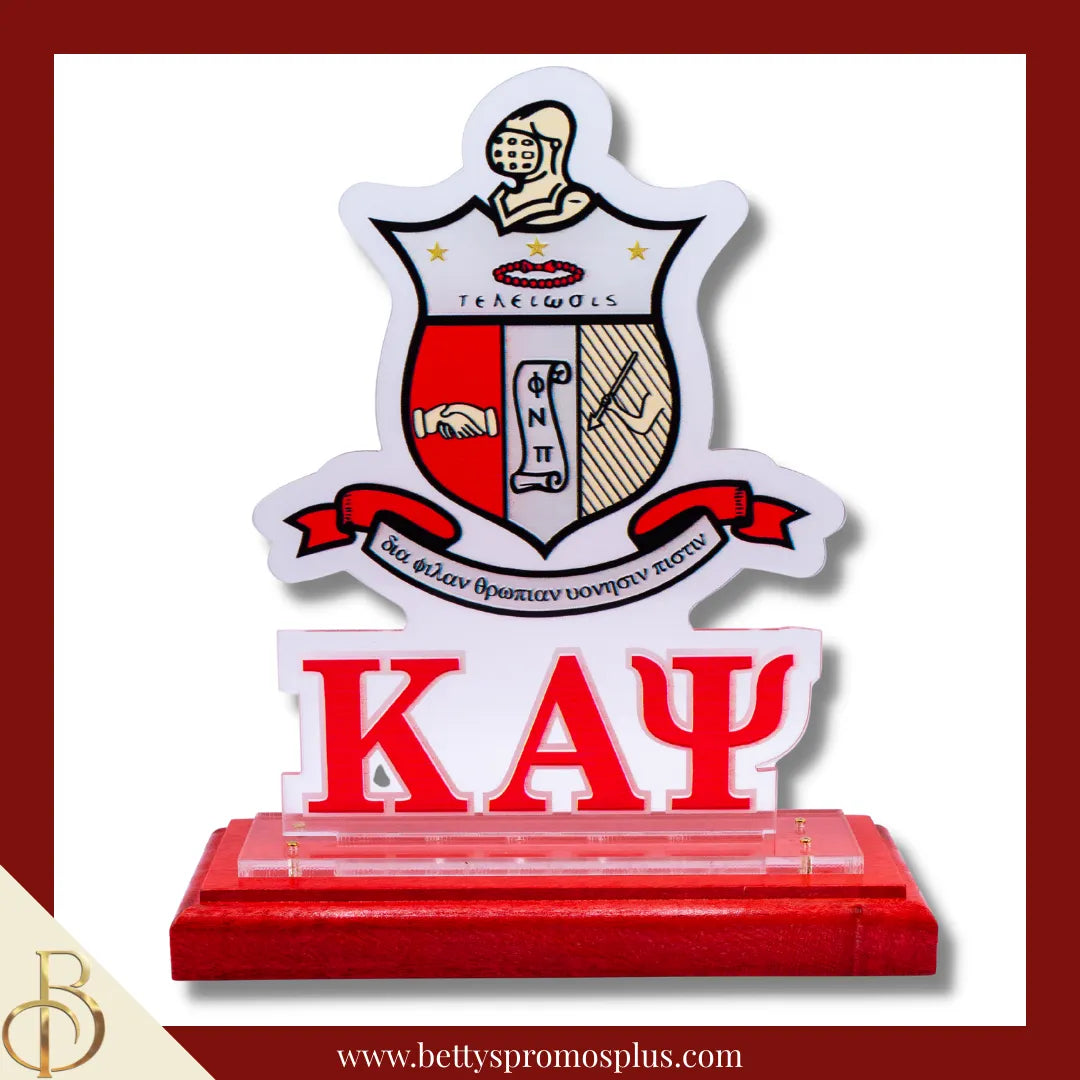 Kappa Alpha Psi ΚΑΨ Shield Desk Ornament Plaque-Kappa Alpha Psi Paraphernalia-Kappa Alpha Psi Desk Ornament-Betty's Promos Plus