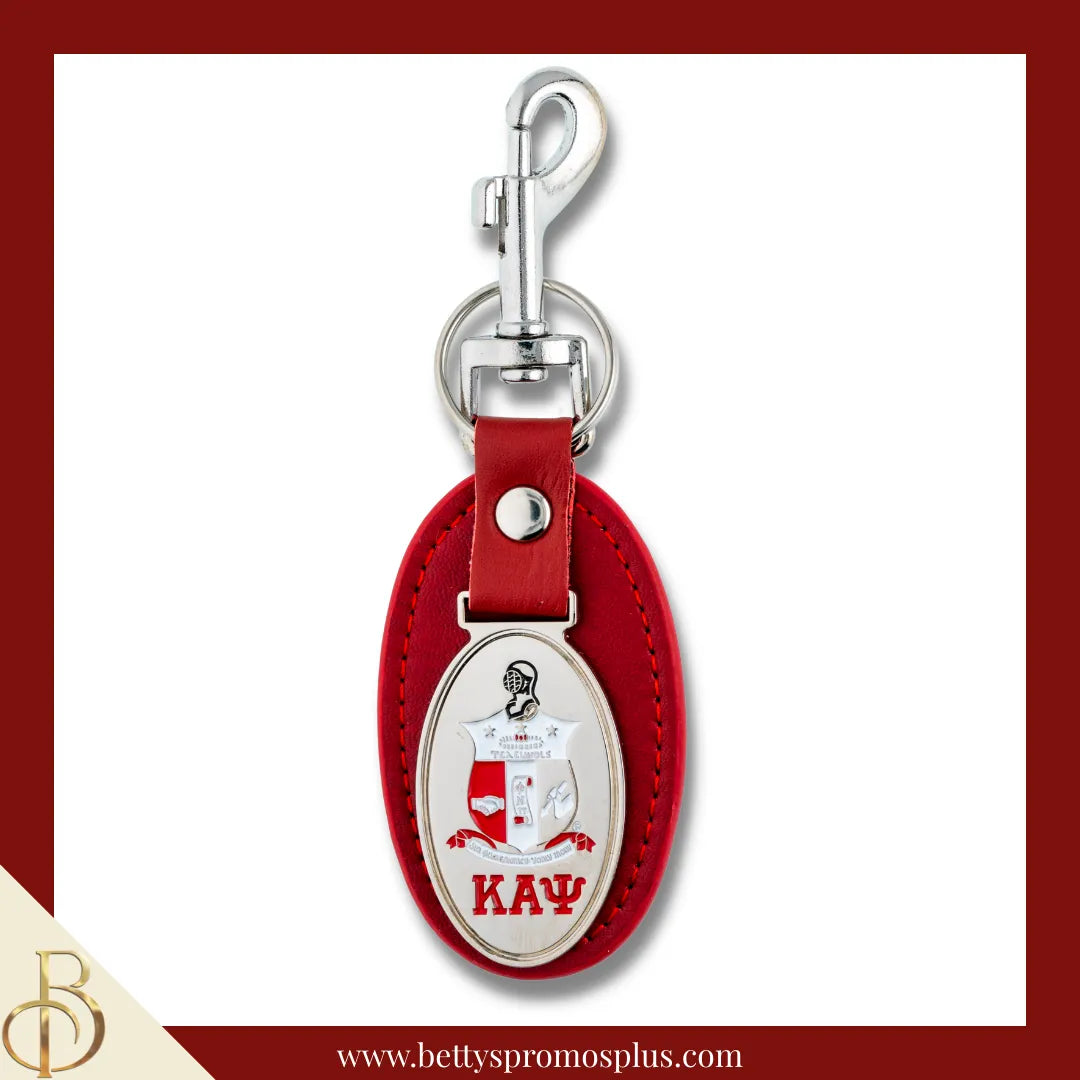 Kappa Alpha Psi ΚΑΨ Shield Leather Key Fob Keychain-Kappa Alpha Psi Paraphernalia-Kappa Alpha Psi Keychain-Betty's Promos Plus