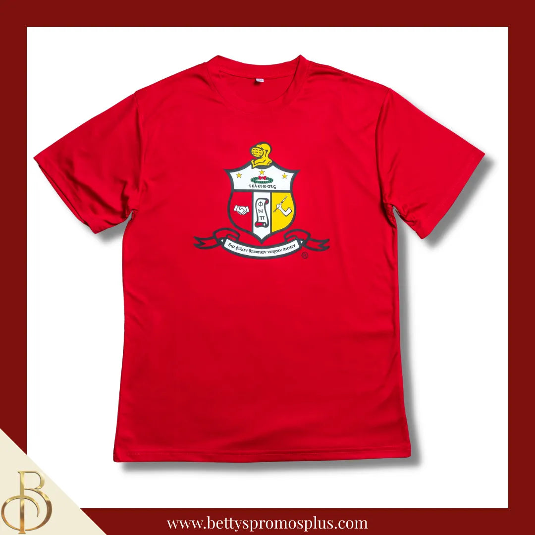 Kappa Alpha Psi ΚΑΨ Shield Performance Moisture Wicking Screen Printed Workout T-Shirt-Red-Medium-Kappa Alpha Psi Paraphernalia-Kappa Alpha Psi T-Shirts-Betty's Promos Plus