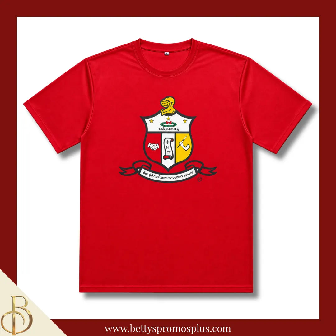 Kappa Alpha Psi ΚΑΨ Shield Performance Moisture Wicking Screen Printed Workout T-Shirt-Red-Medium-Kappa Alpha Psi Paraphernalia-Kappa Alpha Psi T-Shirts-Betty's Promos Plus