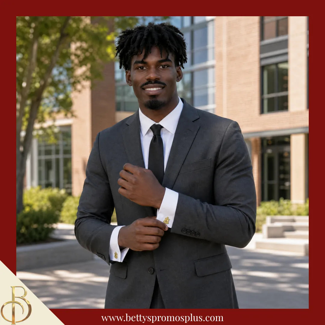 Kappa Alpha Psi KAΨ Shield Sandblasted Cuff Links-Kappa Alpha Psi Paraphernalia-Kappa Alpha Psi Cuff Links-Betty's Promos Plus