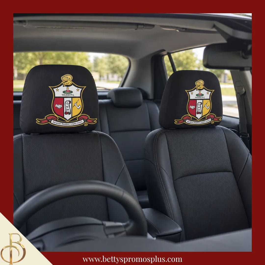 Kappa Alpha Psi ΚΑΨ Shield with Greek Letters Car Seat Headrest Cover-Kappa Alpha Psi Paraphernalia-Kappa Alpha Psi Headrest Cover-Betty's Promos Plus