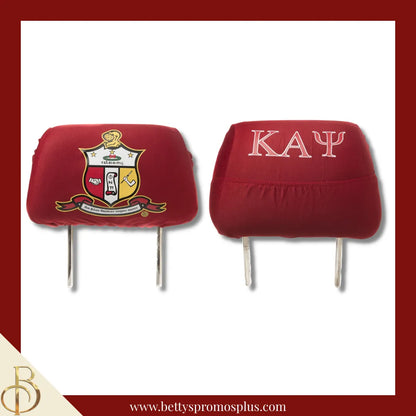 Kappa Alpha Psi ΚΑΨ Shield with Greek Letters Car Seat Headrest Cover-Single Headrest-Red-Kappa Alpha Psi Paraphernalia-Kappa Alpha Psi Headrest Cover-Betty's Promos Plus