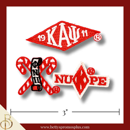 Kappa Alpha Psi ΚΑΨ Stick-On Embroidered Patch Set of 3 Patches-Pack #2-Kappa Alpha Psi Paraphernalia-Kappa Alpha Psi Patch-Betty's Promos Plus