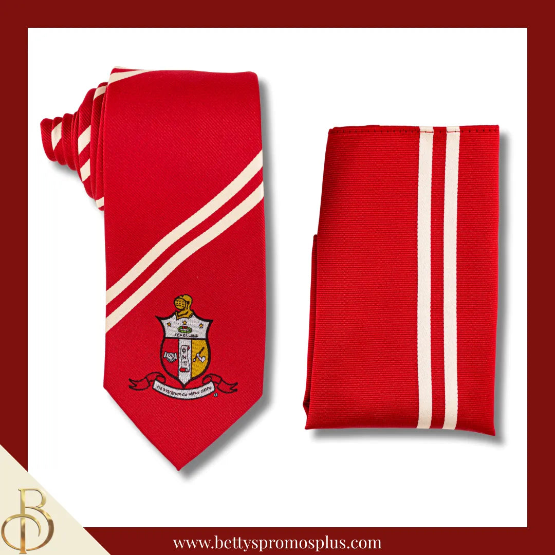 Kappa Alpha Psi ΚΑΨ Tie and Pocket Square Combo-Crimson-Kappa Alpha Psi Paraphernalia-Kappa Alpha Psi Tie Set-Betty's Promos Plus