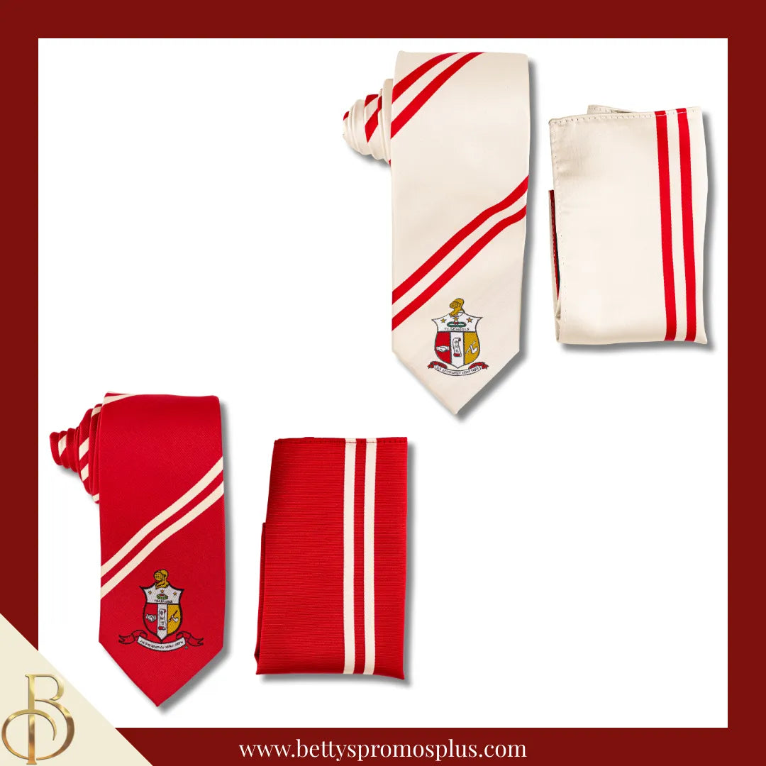 Kappa Alpha Psi ΚΑΨ Tie and Pocket Square Combo-Kappa Alpha Psi Paraphernalia-Kappa Alpha Psi Tie Set-Betty's Promos Plus