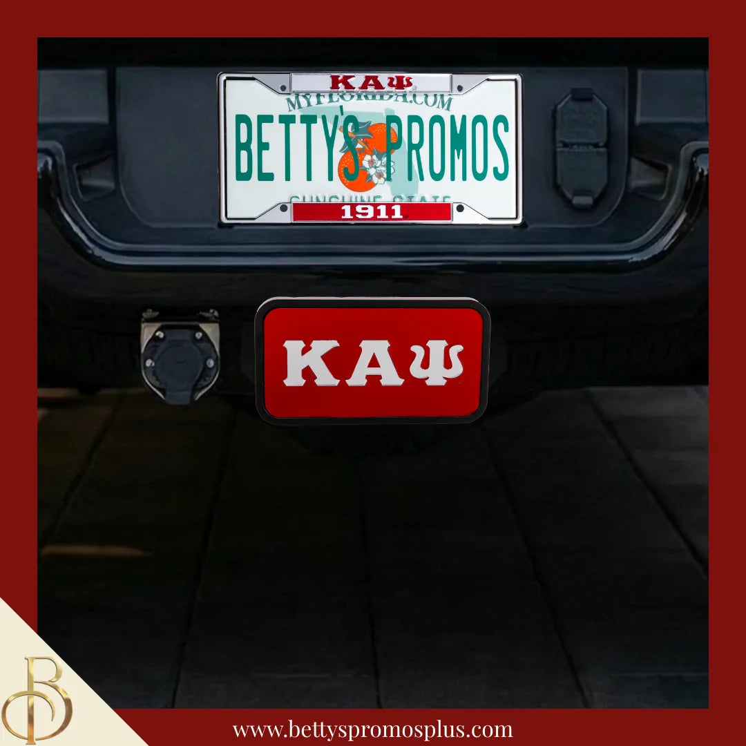 Kappa Alpha Psi ΚΑΨ Tow Hitch Cover with Laser Engraved Greek Letters-Kappa Alpha Psi Paraphernalia-Kappa Alpha Psi Hitch Caps-Betty's Promos Plus