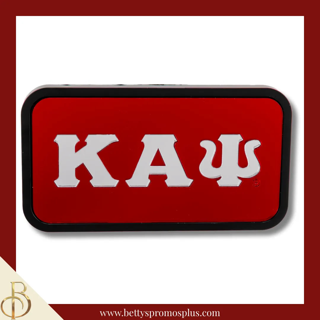 Kappa Alpha Psi ΚΑΨ Tow Hitch Cover with Laser Engraved Greek Letters-Kappa Alpha Psi Paraphernalia-Kappa Alpha Psi Hitch Caps-Betty's Promos Plus