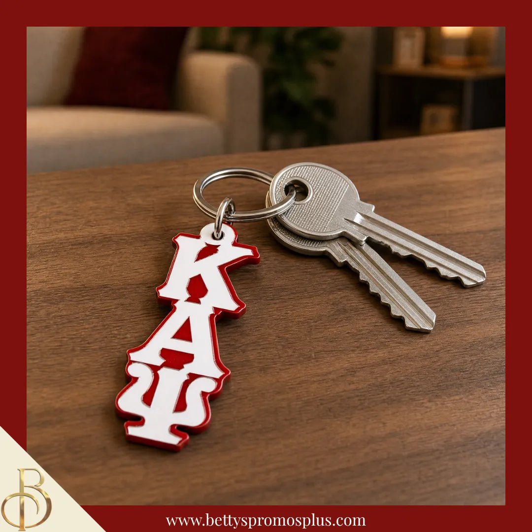 Kappa Alpha Psi ΚΑΨ Vertical Greek Letters Acrylic Keychain-Kappa Alpha Psi Paraphernalia-Kappa Alpha Psi Keychain-Betty's Promos Plus