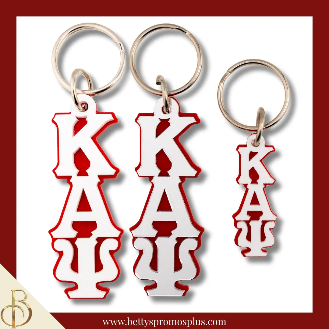 Kappa Alpha Psi ΚΑΨ Vertical Greek Letters Acrylic Keychain-Kappa Alpha Psi Paraphernalia-Kappa Alpha Psi Keychain-Betty's Promos Plus