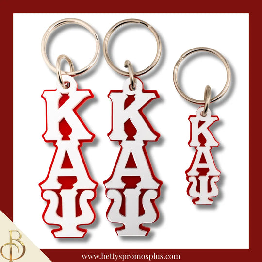 Kappa Alpha Psi ΚΑΨ Vertical Greek Letters Acrylic Keychain-Kappa Alpha Psi Paraphernalia-Kappa Alpha Psi Keychain-Betty's Promos Plus