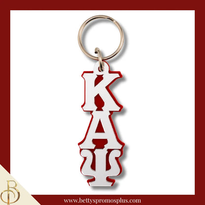 Kappa Alpha Psi ΚΑΨ Vertical Greek Letters Acrylic Keychain-Red Mirror-Large-Kappa Alpha Psi Paraphernalia-Kappa Alpha Psi Keychain-Betty's Promos Plus