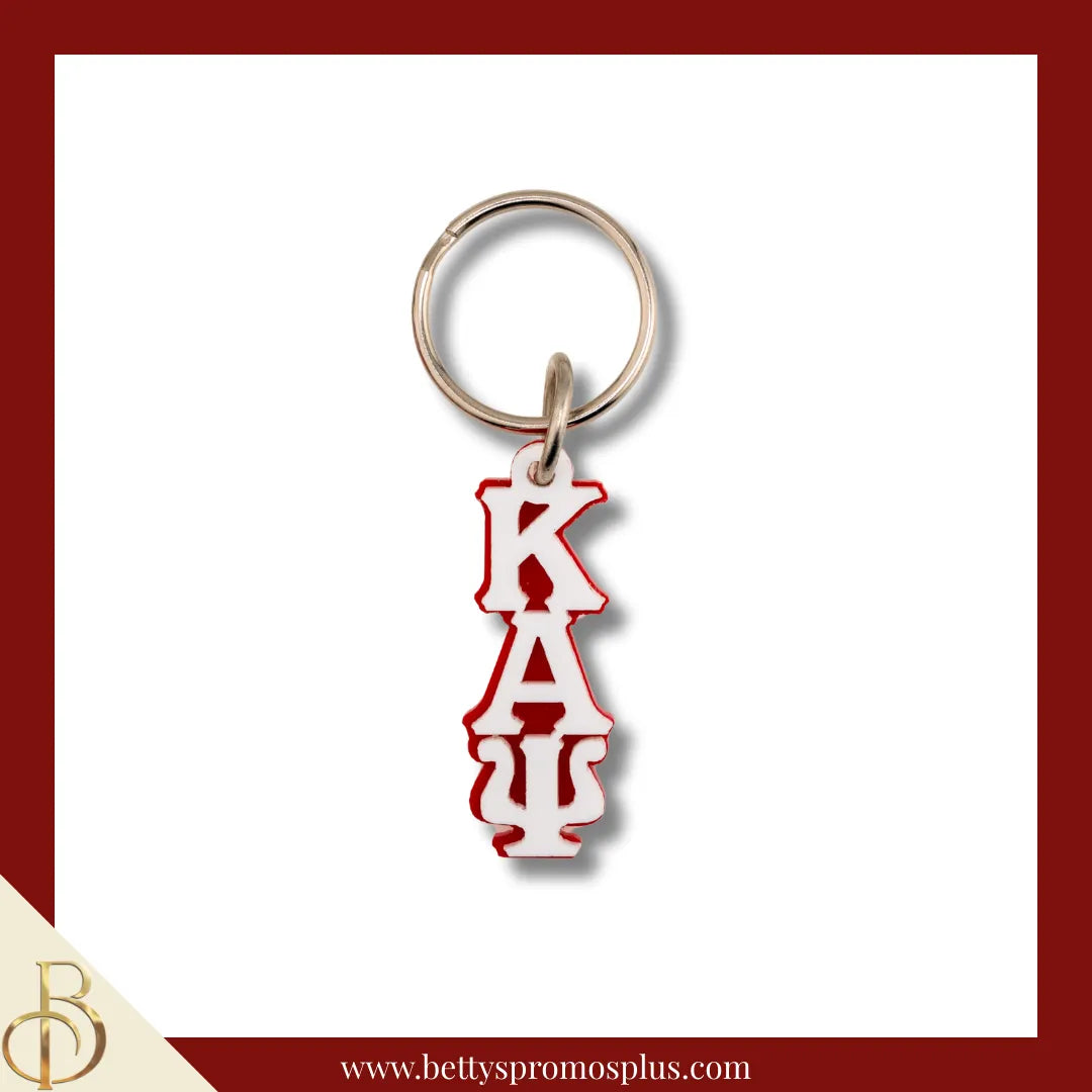Kappa Alpha Psi ΚΑΨ Vertical Greek Letters Acrylic Keychain-Red Opaque-Small-Kappa Alpha Psi Paraphernalia-Kappa Alpha Psi Keychain-Betty's Promos Plus