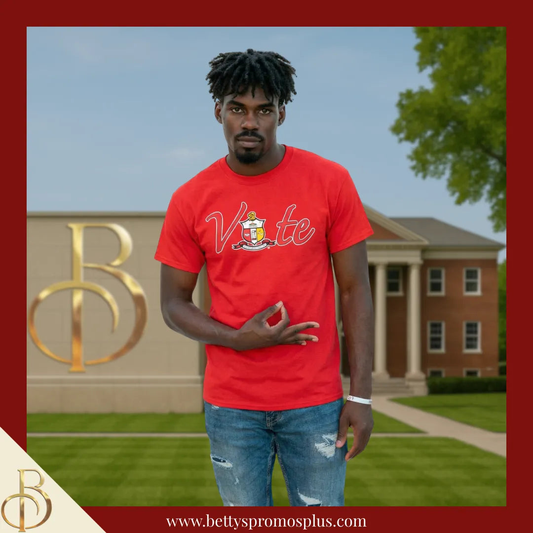 Kappa Alpha Psi ΚΑΨ VOTE Screen Printed T-Shirt-Kappa Alpha Psi Paraphernalia-Kappa Alpha Psi T-Shirts-Betty's Promos Plus