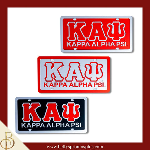 Kappa Alpha Psi ΚΑΨ with Kappa Alpha Psi Laser Engraved Mirrored Acrylic Auto Tag License Plate-Kappa Alpha Psi Paraphernalia-Kappa Alpha Psi Auto Tag-Betty's Promos Plus