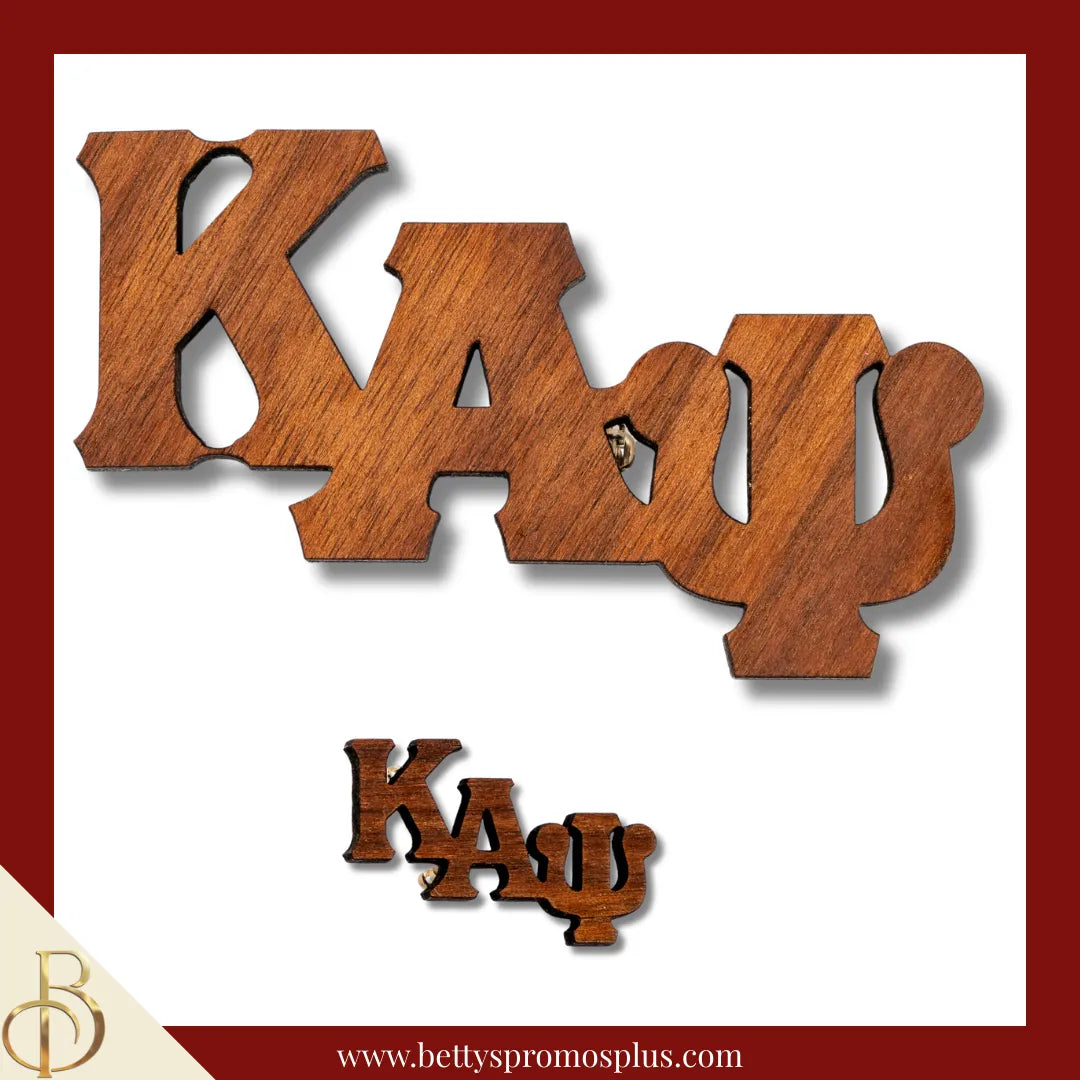 Kappa Alpha Psi ΚΑΨ Wooden Greek Letters Lapel Pin-Kappa Alpha Psi Paraphernalia-Kappa Alpha Psi Lapel Pin-Betty's Promos Plus