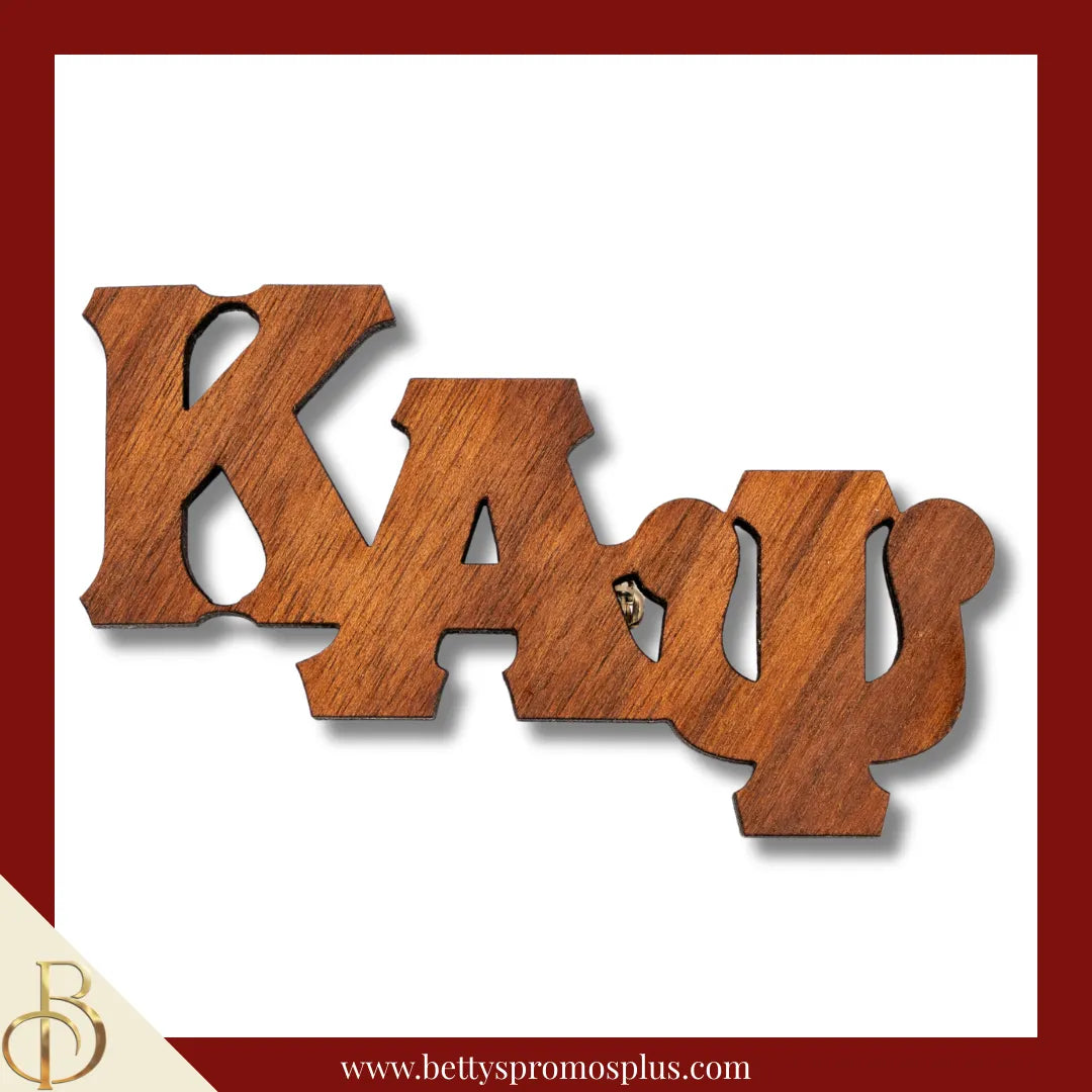 Kappa Alpha Psi ΚΑΨ Wooden Greek Letters Lapel Pin-Large-Kappa Alpha Psi Paraphernalia-Kappa Alpha Psi Lapel Pin-Betty's Promos Plus