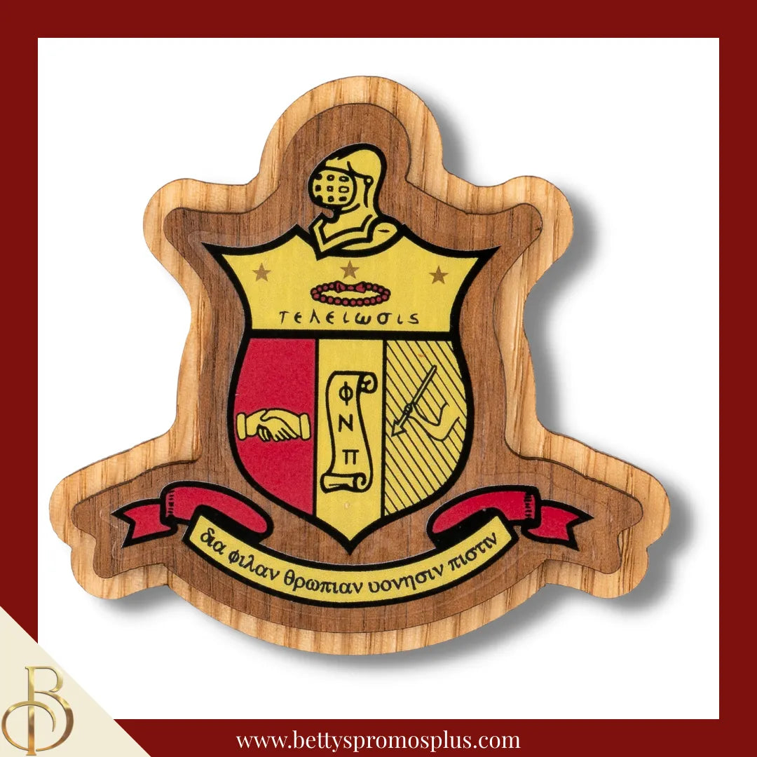 Kappa Alpha Psi ΚΑΨ Wooden Shield Decal-Large-Kappa Alpha Psi Paraphernalia-Kappa Alpha Psi Wood Decal-Betty's Promos Plus