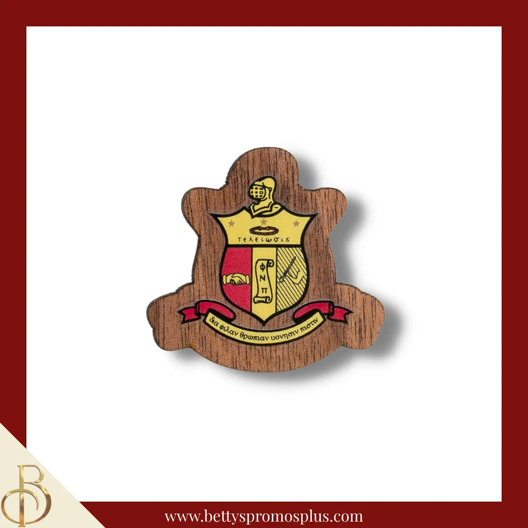 Kappa Alpha Psi ΚΑΨ Wooden Shield Decal-Small-Kappa Alpha Psi Paraphernalia-Kappa Alpha Psi Wood Decal-Betty's Promos Plus