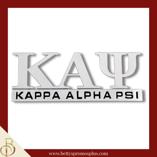 Kappa Alpha Psi Large ΚΑΨ Chrome Car Badge Auto Emblem Sticker Decal-Silver-Kappa Alpha Psi Paraphernalia-Kappa Alpha Psi Auto Decal-Betty's Promos Plus