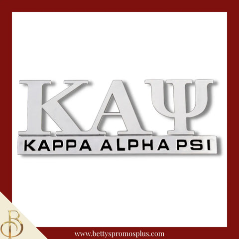 Kappa Alpha Psi Large ΚΑΨ Chrome Car Badge Auto Emblem Sticker Decal-Silver-Kappa Alpha Psi Paraphernalia-Kappa Alpha Psi Auto Decal-Betty's Promos Plus