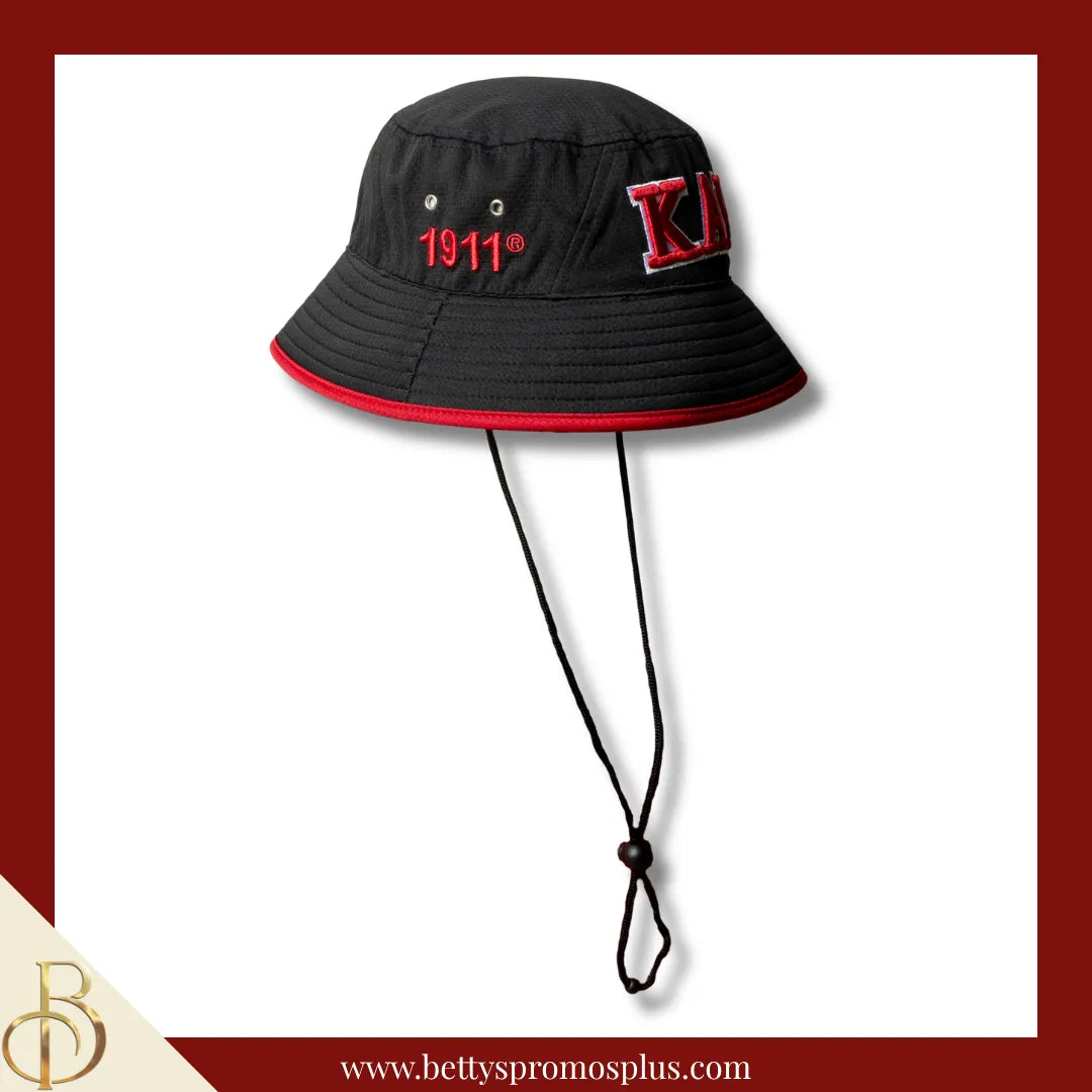 Kappa Alpha Psi Mesh Flex Fit ΚΑΨ Greek Letters Embroidered Bucket Hat with Drawstring-Kappa Alpha Psi Paraphernalia-Kappa Alpha Psi Hats-Betty's Promos Plus