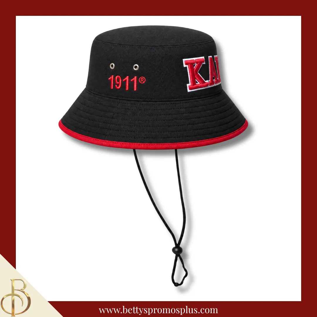 Kappa Alpha Psi Mesh Flex Fit ΚΑΨ Greek Letters Embroidered Bucket Hat with Drawstring-Kappa Alpha Psi Paraphernalia-Kappa Alpha Psi Hats-Betty's Promos Plus