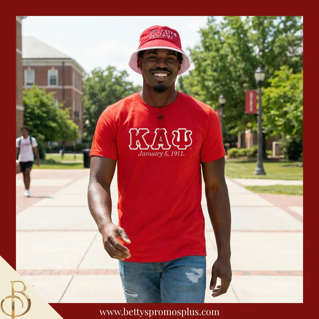 Kappa Alpha Psi Mesh Flex Fit ΚΑΨ Greek Letters Embroidered Bucket Hat with Drawstring-Kappa Alpha Psi Paraphernalia-Kappa Alpha Psi Hats-Betty's Promos Plus