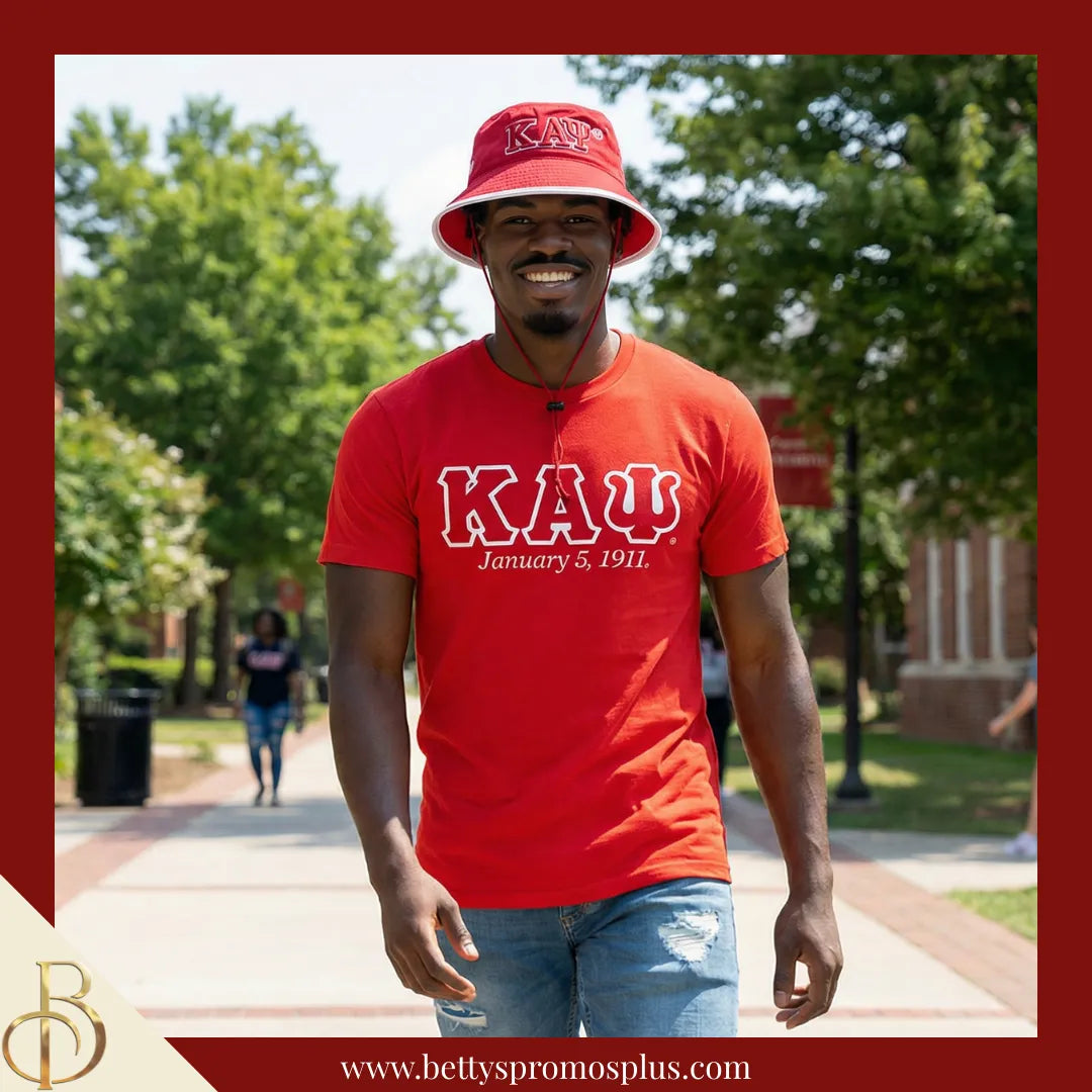 Kappa Alpha Psi Mesh Flex Fit ΚΑΨ Greek Letters Embroidered Bucket Hat with Drawstring-Kappa Alpha Psi Paraphernalia-Kappa Alpha Psi Hats-Betty's Promos Plus