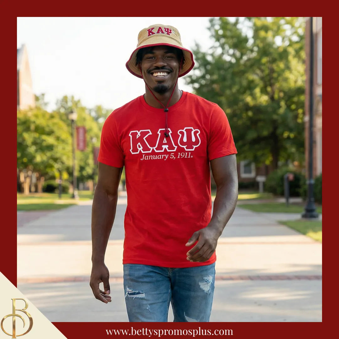 Kappa Alpha Psi Mesh Flex Fit ΚΑΨ Greek Letters Embroidered Bucket Hat with Drawstring-Kappa Alpha Psi Paraphernalia-Kappa Alpha Psi Hats-Betty's Promos Plus