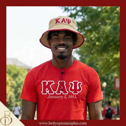 Kappa Alpha Psi Mesh Flex Fit ΚΑΨ Greek Letters Embroidered Bucket Hat with Drawstring-Kappa Alpha Psi Paraphernalia-Kappa Alpha Psi Hats-Betty's Promos Plus