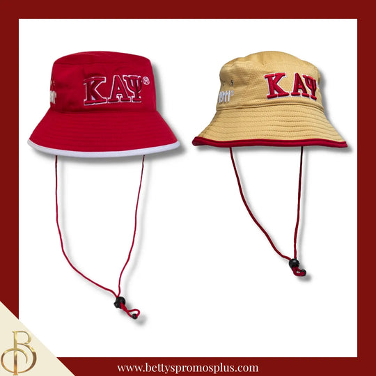 Kappa Alpha Psi Mesh Flex Fit ΚΑΨ Greek Letters Embroidered Bucket Hat with Drawstring-Kappa Alpha Psi Paraphernalia-Kappa Alpha Psi Hats-Betty's Promos Plus