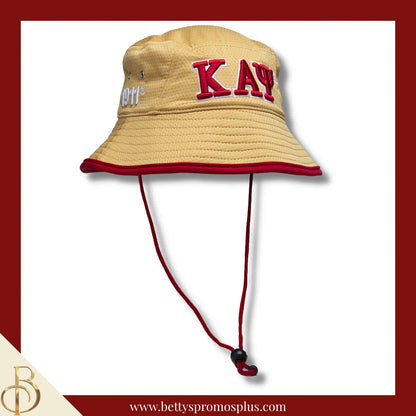 Kappa Alpha Psi Mesh Flex Fit ΚΑΨ Greek Letters Embroidered Bucket Hat with Drawstring-Khaki-Kappa Alpha Psi Paraphernalia-Kappa Alpha Psi Hats-Betty's Promos Plus