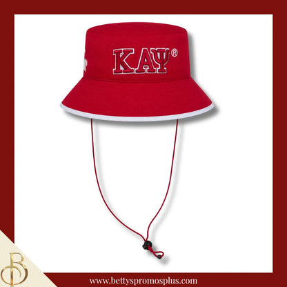 Kappa Alpha Psi Mesh Flex Fit ΚΑΨ Greek Letters Embroidered Bucket Hat with Drawstring-Red-Kappa Alpha Psi Paraphernalia-Kappa Alpha Psi Hats-Betty's Promos Plus