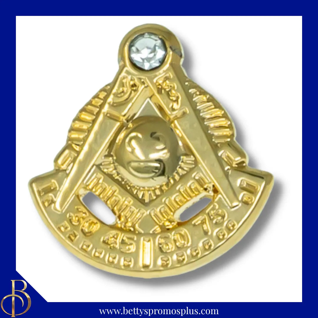 Mason Freemason Masonic Gold Compass Lapel Pin-Masonic Paraphernalia-Masonic Lapel Pin-Betty's Promos Plus