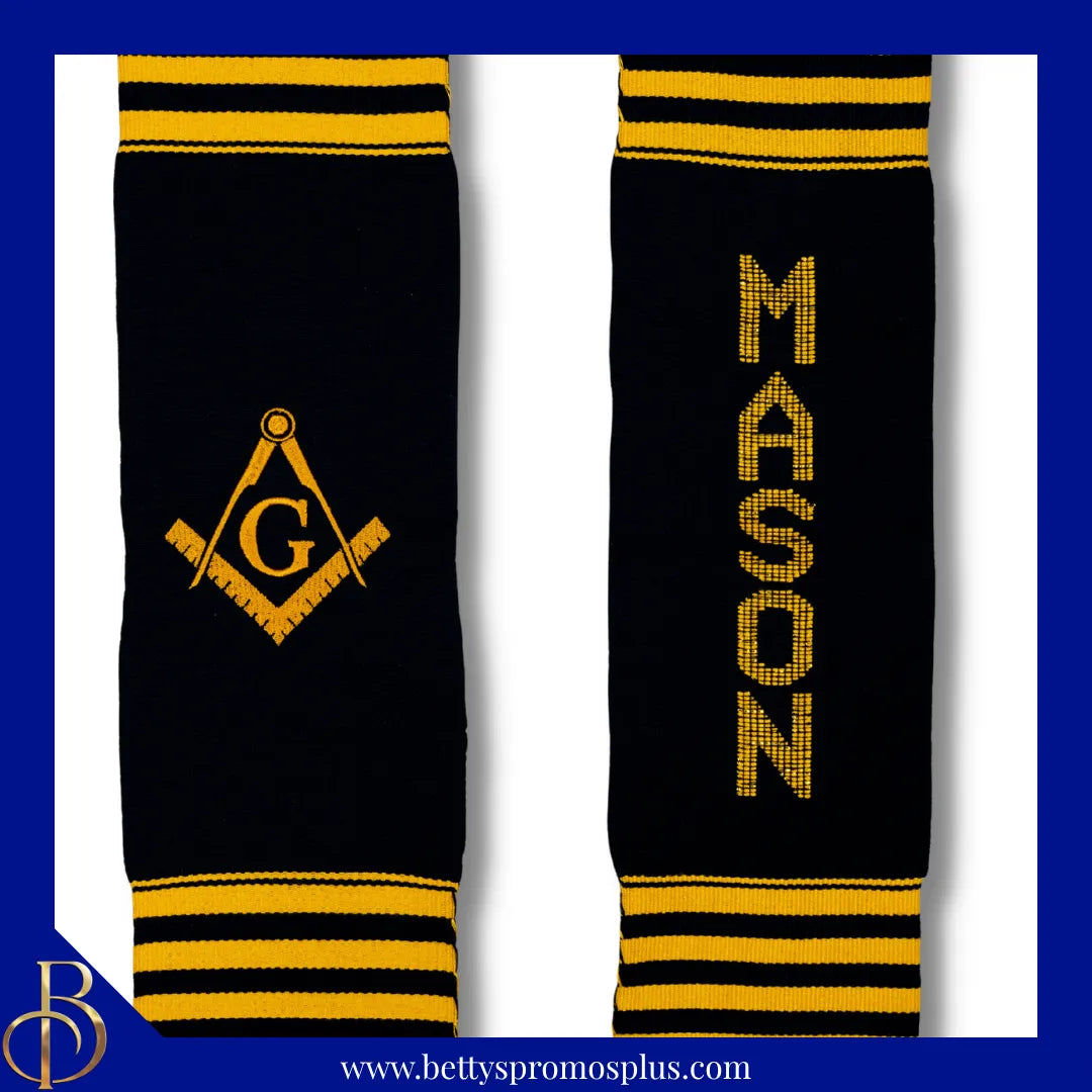 Mason Freemason Masonic Shield Kente Cloth Graduation Stole-Masonic Paraphernalia-Masonic Graduation Stole-Betty's Promos Plus