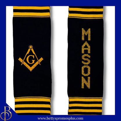 Mason Freemason Masonic Shield Kente Cloth Graduation Stole-Masonic Paraphernalia-Masonic Graduation Stole-Betty's Promos Plus