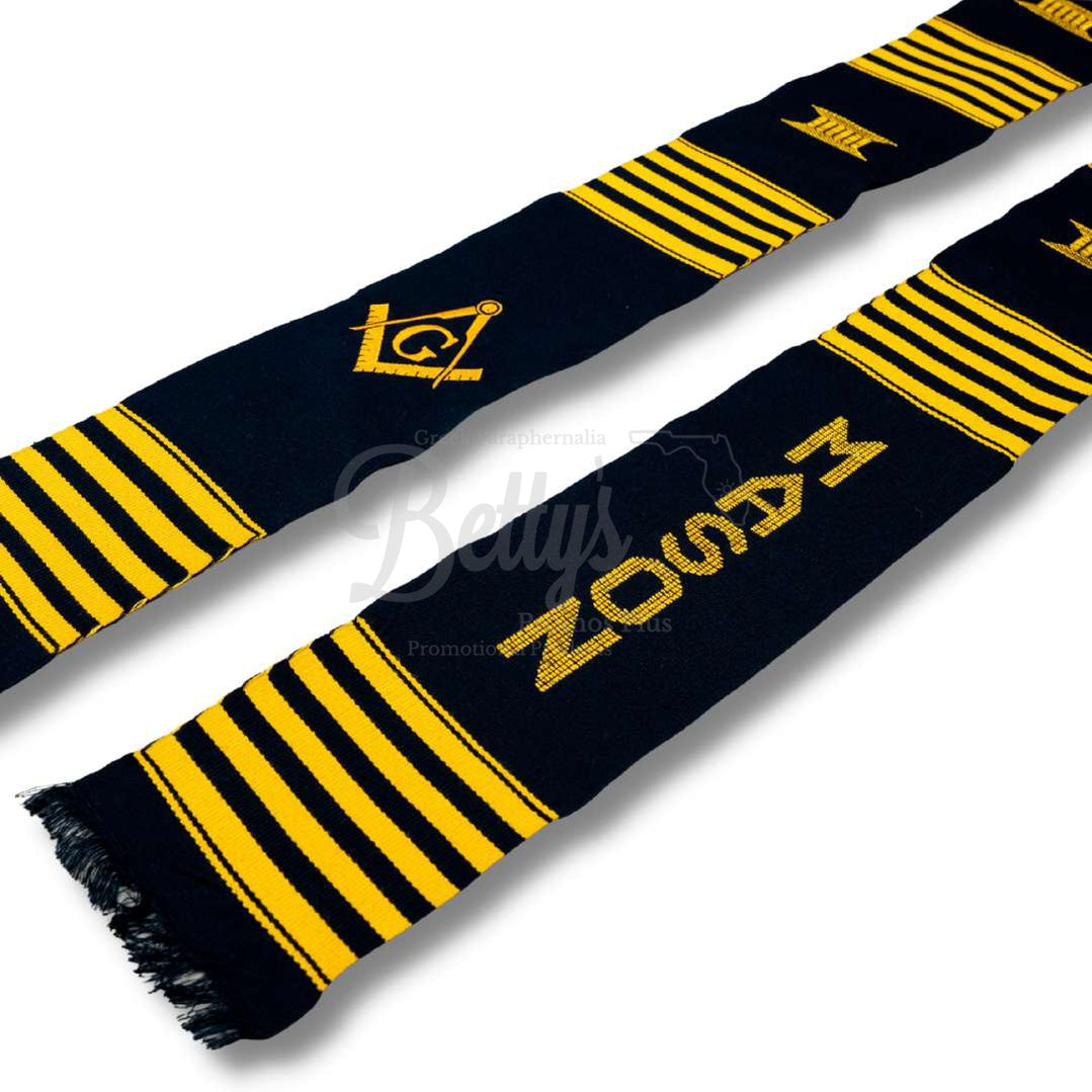 Mason Freemason Masonic Shield Kente Cloth Graduation Stole-Masonic Paraphernalia-Masonic Graduation Stole-Betty's Promos Plus