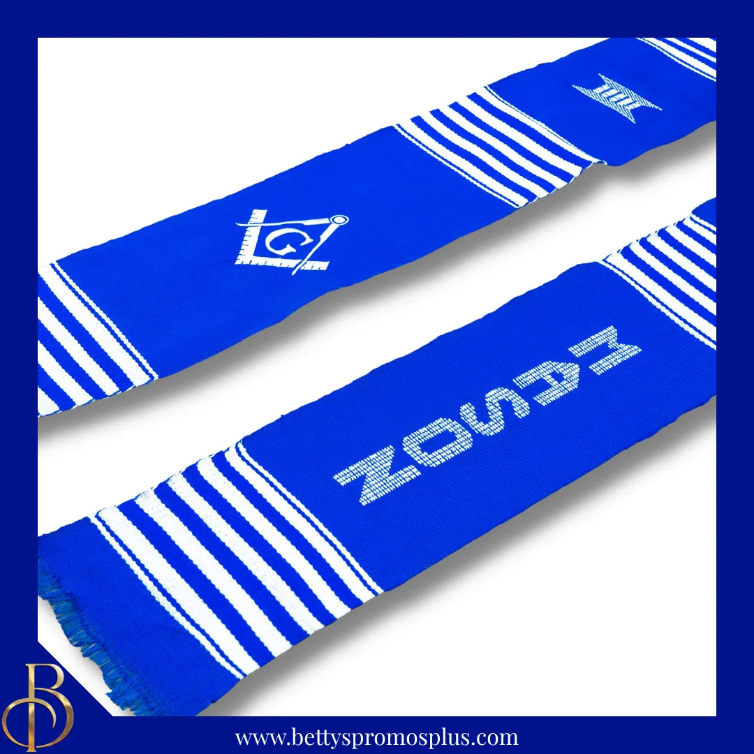 Mason Freemason Masonic Shield Kente Cloth Graduation Stole-Masonic Paraphernalia-Masonic Graduation Stole-Betty's Promos Plus