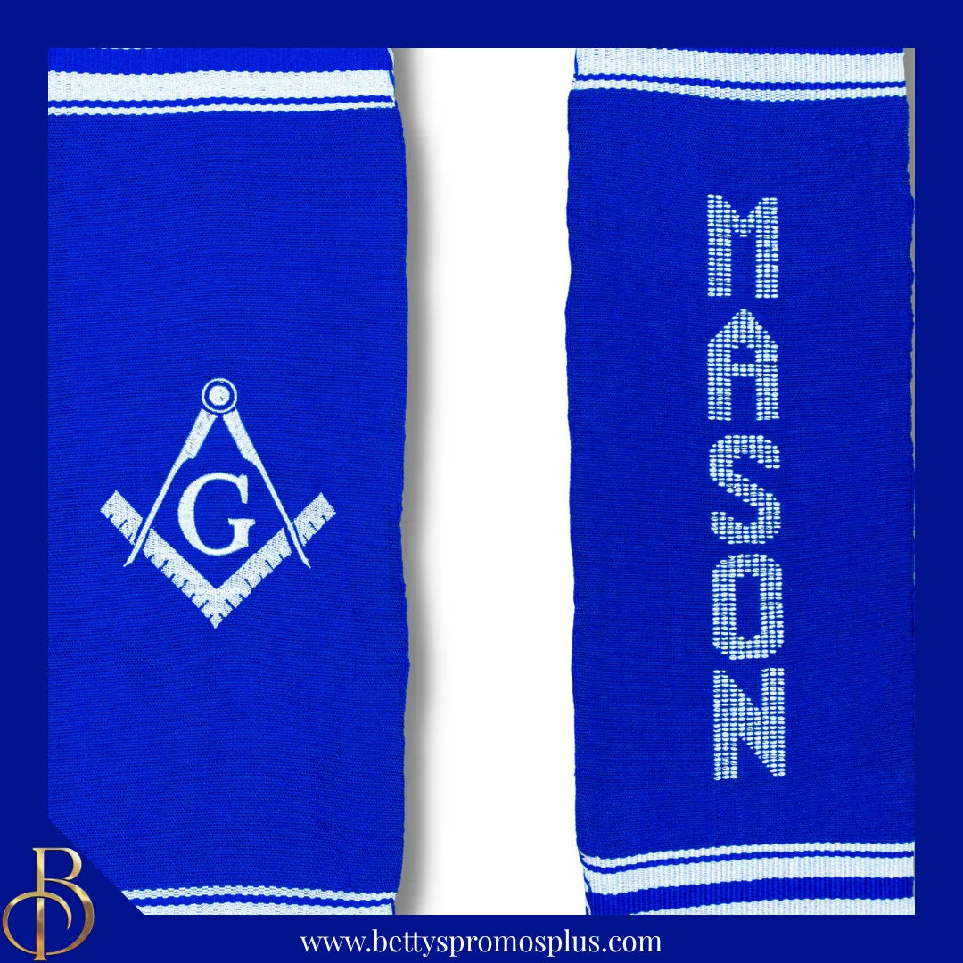 Mason Freemason Masonic Shield Kente Cloth Graduation Stole-Masonic Paraphernalia-Masonic Graduation Stole-Betty's Promos Plus