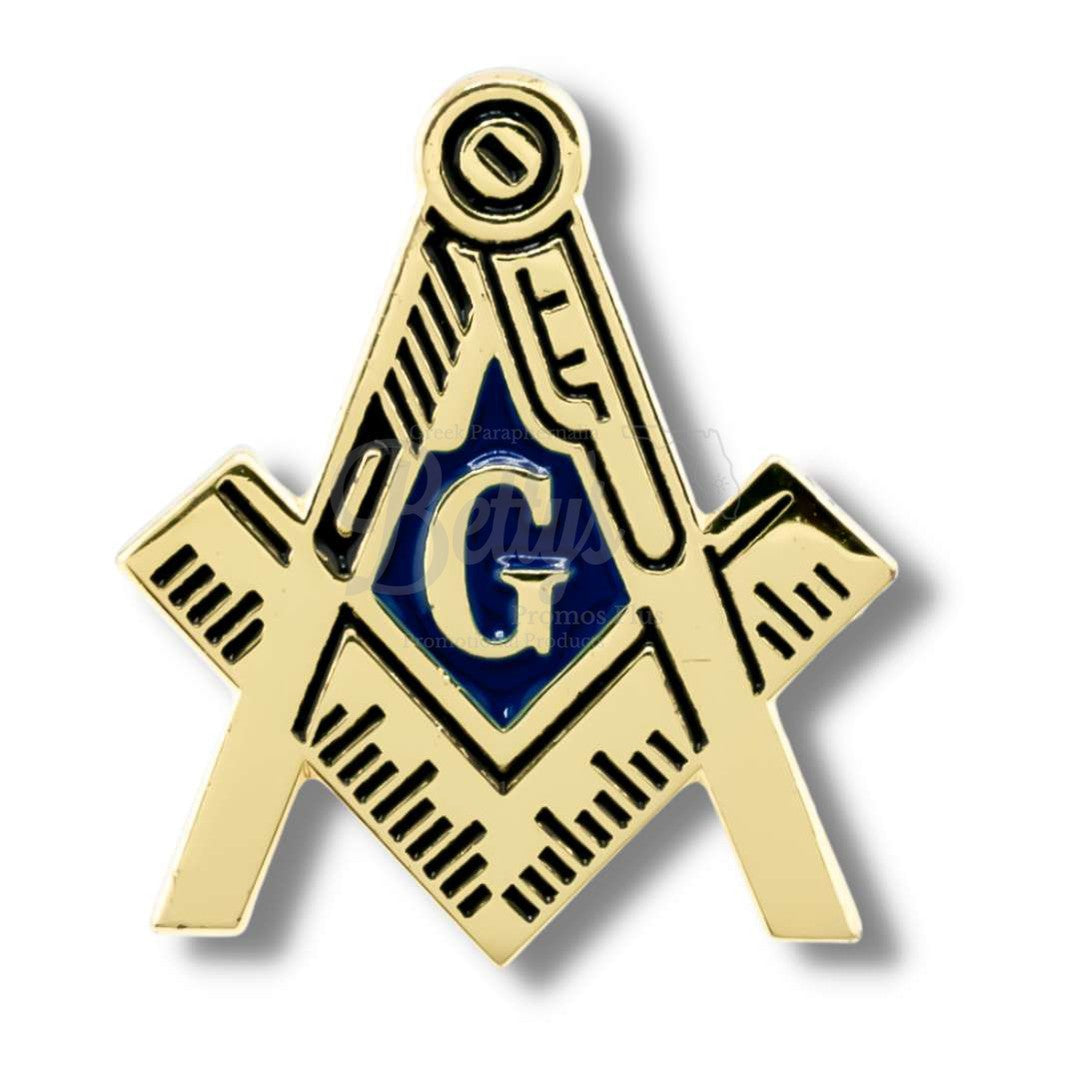 Mason Freemason Masonic Shield Lapel Pin-Gold-Large-Masonic Paraphernalia-Masonic Lapel Pin-Betty's Promos Plus