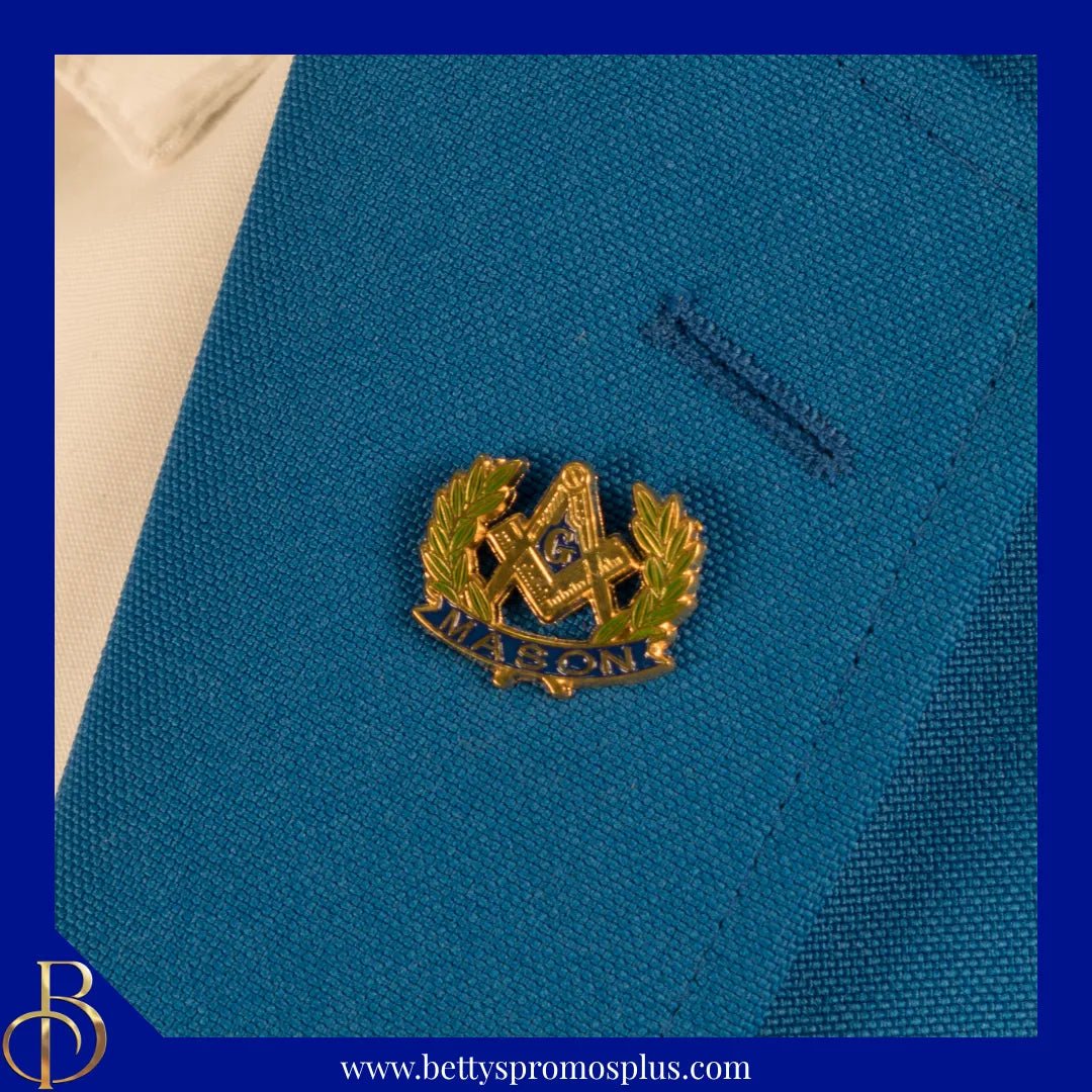 Mason Freemason Masonic Shield Laurel Wreath Lapel Pin-Masonic Paraphernalia-Masonic Lapel Pin-Betty's Promos Plus