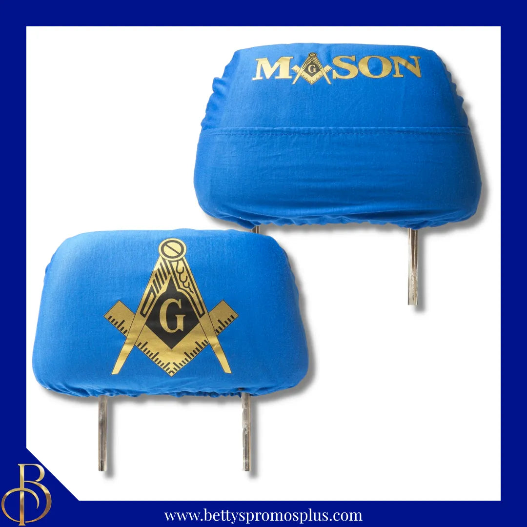 Mason Freemason Shield with Letters Car Seat Headrest Cover-Masonic Paraphernalia-Masonic Headrest Cover-Betty's Promos Plus