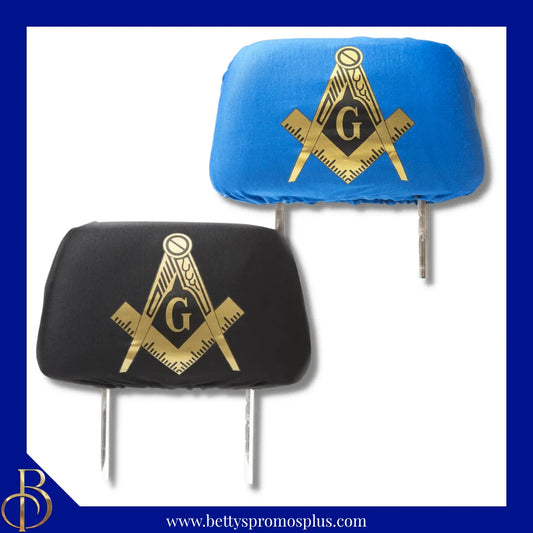 Mason Freemason Shield with Letters Car Seat Headrest Cover-Masonic Paraphernalia-Masonic Headrest Cover-Betty's Promos Plus