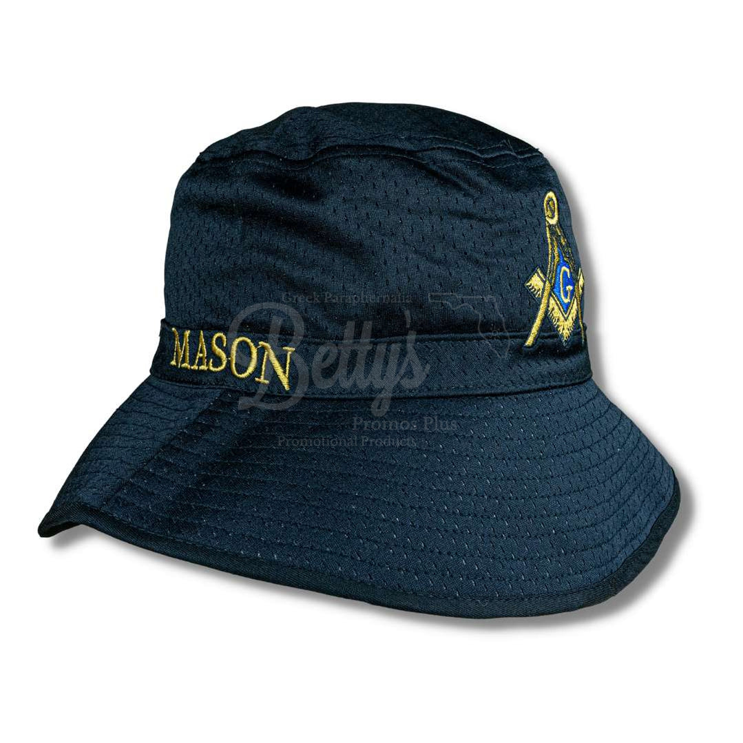 Mason Masonic 2B1 ASK 1 Mesh Flex Fit Embroidered Bucket Hat-Black-Medium-Masonic Paraphernalia-Masonic Hats-Betty's Promos Plus